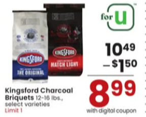 Albertsons Kingsford Charcoal Briquets 12-16 lbs offer