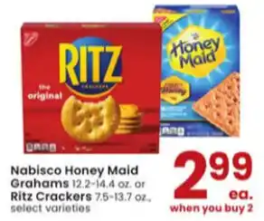 Albertsons Nabisco Honey Maid, Grahams 12.2-14.4 oz. or Ritz Crackers 7.5-13.7 oz., offer