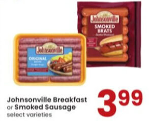 Albertsons Johnsonville Breakfast or Smoked Sausage offer