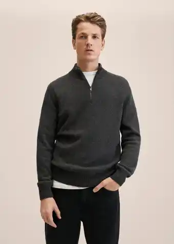 Mango Zipper-neck cashmere sweater offer