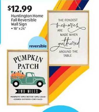 Aldi Huntington home fall reversible wall sign offer
