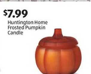 Aldi Huntington home frosted pumpkin candle offer