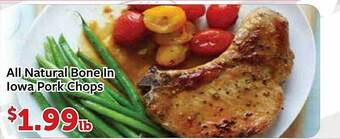Fareway All natural bone in iowa pork chops offer