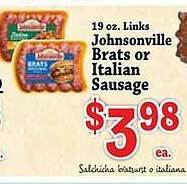 Food Depot Johnsonville brats or italian sausage offer