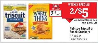 Price Chopper Nabisco triscuit or snack crackers offer