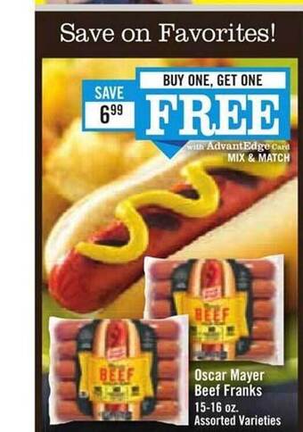 Price Chopper Oscar mayer beef franks offer