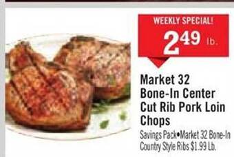 Price Chopper Market 32 bone-in center cut rib pork loin chops offer