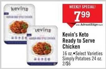 Price Chopper Kevin's keto ready to serve chicken offer