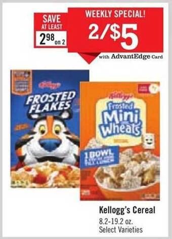 Price Chopper Kellogg's cereal offer