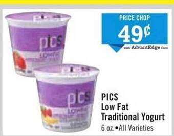 Price Chopper Pics low fat traditional yogurt offer