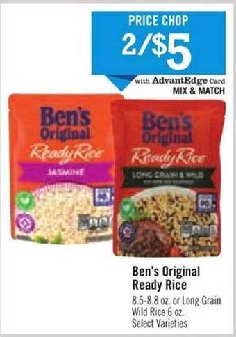 Price Chopper Ben's original ready rice offer