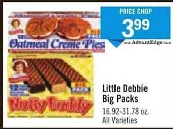 Price Chopper Little debbie big packs offer