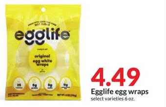 Hy-Vee Egglife egg wraps offer
