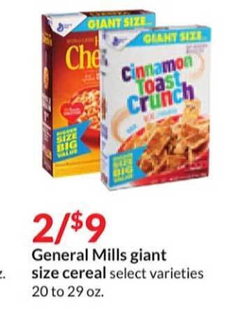 Hy-Vee General mills giant size cereal offer