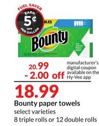Hy-Vee Bounty paper towels offer