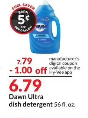 Hy-Vee Dawn ultra dish detergent offer