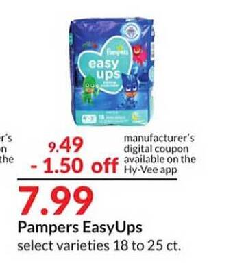 Hy-Vee Pampers easyups offer