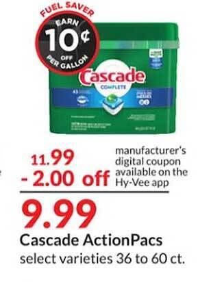 Hy-Vee Cascade actionpacs offer