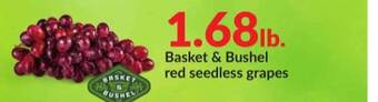 Hy-Vee Basket & bushel red seedless grapes offer