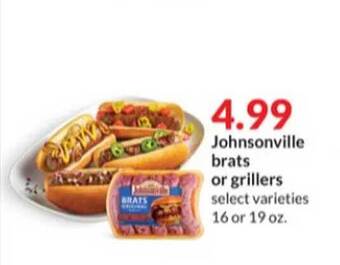 Hy-Vee Johnsonville brats or grillers offer