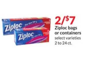 Hy-Vee Ziploc bags or containers offer