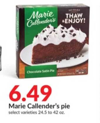Hy-Vee Marie callender's pie offer