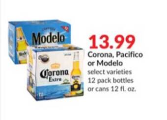 Hy-Vee Corona, pacifico or modelo offer