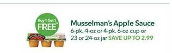 Weis Markets Musselman's apple sauce offer