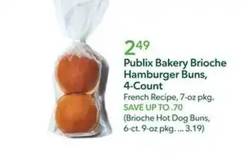 Weis Markets Publix bakery brioche hamburger buns, 4-count offer