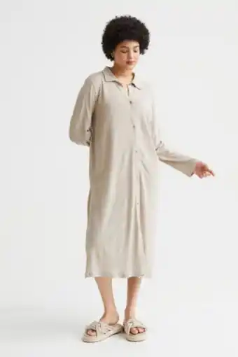 H&M Linen-blend shirt dress offer