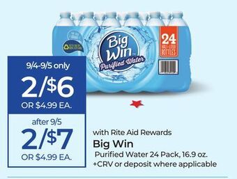 Rite Aid Big win purified water offer