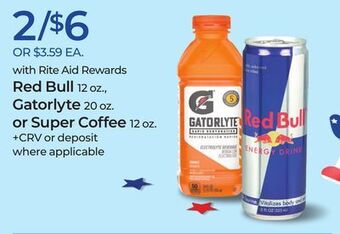 Rite Aid Red bull, gatorlyte or super coffee offer