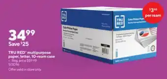 Staples Tru Red Multipurpose Paper, Letter, 10-Ream Case offer