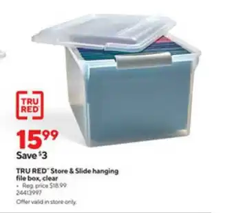 Tru Red Store & Slide Hanging File Box, Clear