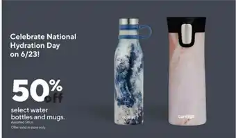 50% Off Select Water Bottles And Mugs