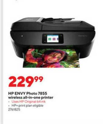Staples HP Envy Photo 7855 Wireless All-in-One Printer offer