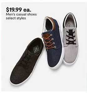 JC Penney Men's casual shoes select styles offer