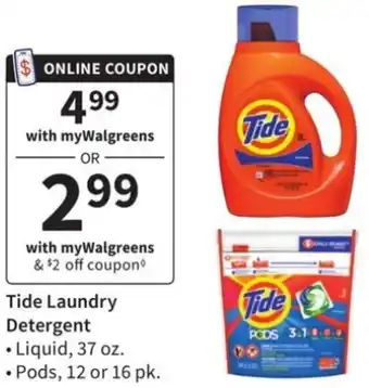 Walgreens Tide Laundry Detergent offer