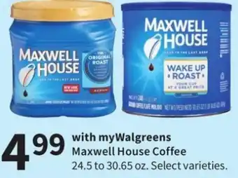 Walgreens Maxwell House Coffee 24.5-30.6 oz offer
