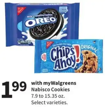 Walgreens Nabisco Cookies 7.9 to 15.35 oz offer