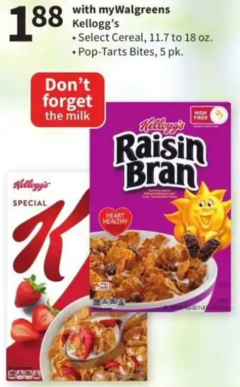 Walgreens Kellogg's Raisin Bran Cereal, Pop-Tarts Bites offer