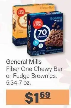 Commissary General mills fiber one chewy bar or fudge brownies, 5.34-7 oz. offer