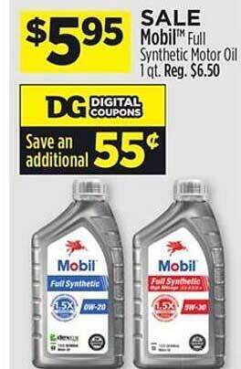 Dollar General Mobil full synthetic motor oil offer