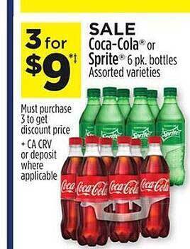 Dollar General Coca-cola or sprite 6 pk. bottles assorted varieties offer