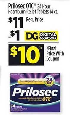 Dollar General Prilosec otc 24 hour heartburn relief tablets offer