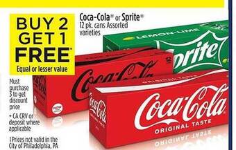 Dollar General Coca-cola or sprite 12 pk. cans assorted varieties offer