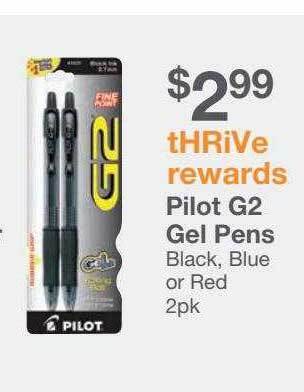 Kinney Drugs Pilot g2 gel pens offer