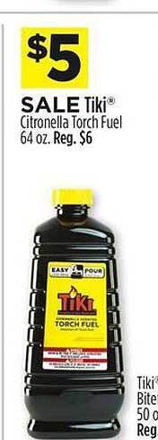 Dollar General Tiki citronella torch fuel offer