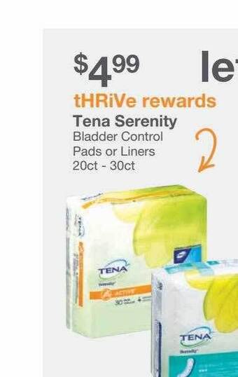Kinney Drugs Tena serenity bladder control pads or liners offer