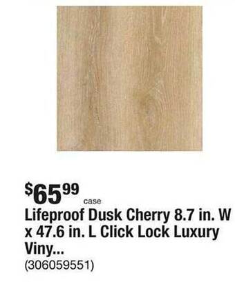 The Home Depot Lifeproof dusk cherry 8.7 in. w x 47.6 in. l click lock luxury viny... offer